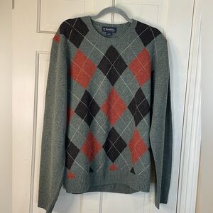 Brooks Brothers Sweater XL Green Argyle Scottish Lambswool